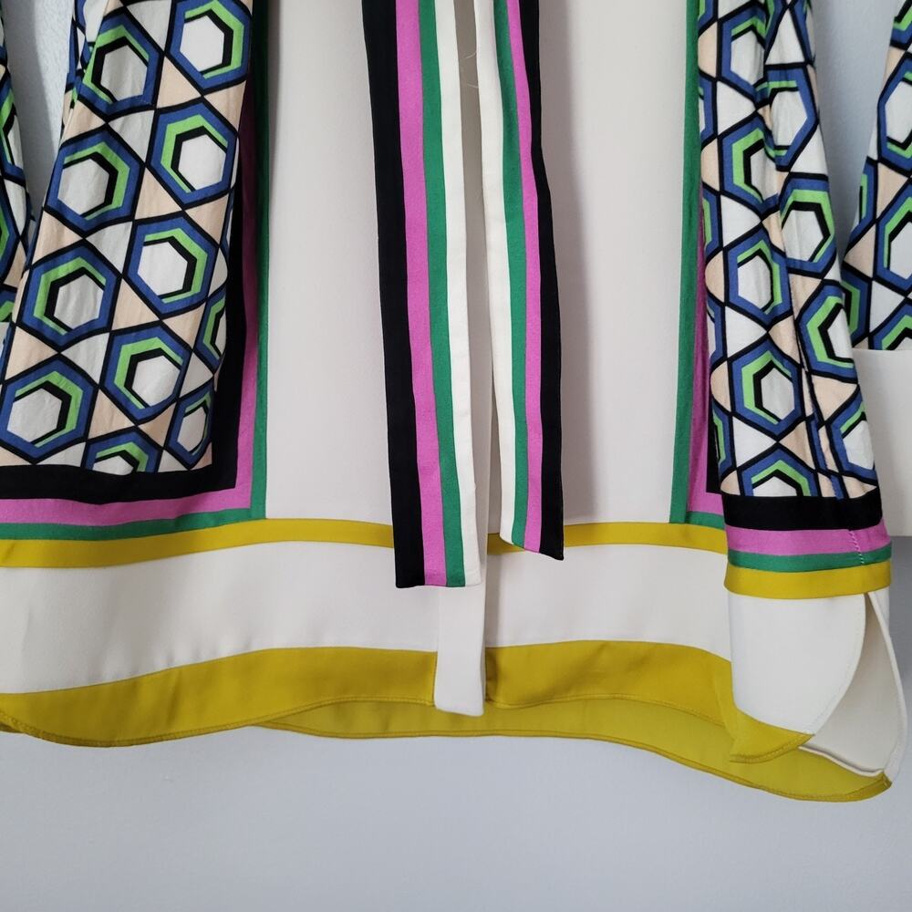 Alexis Stellar Long-Sleeve Shirt Mini Dress Belted Striped Sz M Cocktail Party - Picture 13 of 14